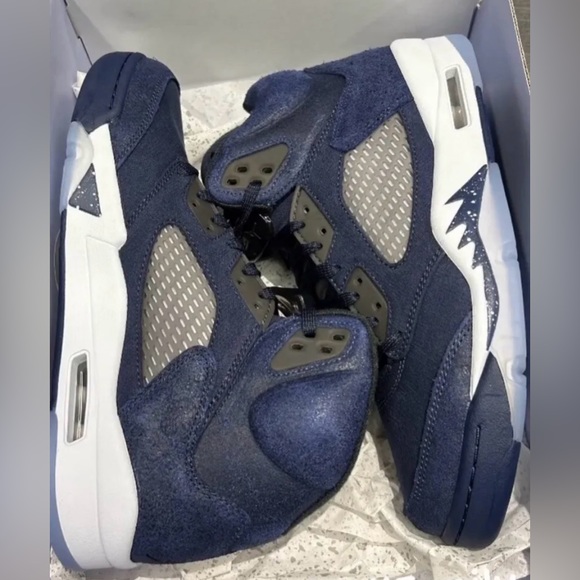 AIR JORDAN 5 MIDNIGHT NAVY black football grey FD6812-400 size 8 - 14 - Picture 2 of 12